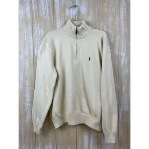 Polo by Ralph Lauren Men's Quarter-Zip Pullover Sweater Size XL 100% Cotton